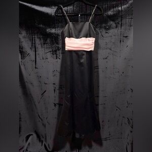 Morgan & Co Black Evening Gown with Pale Pink Sash women’s junior 3/4 brand new